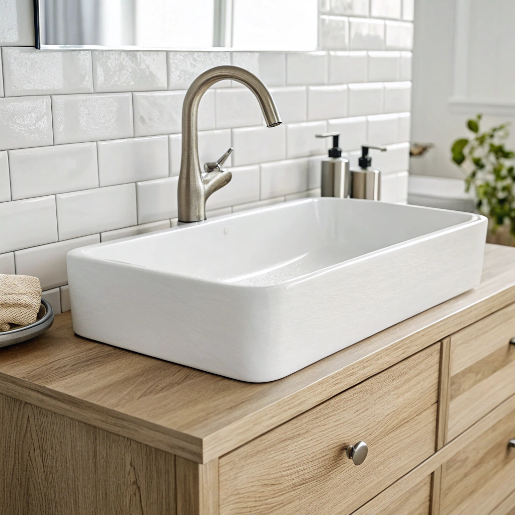brushed nickel tapware upgrade Wollongong bathroom makeover